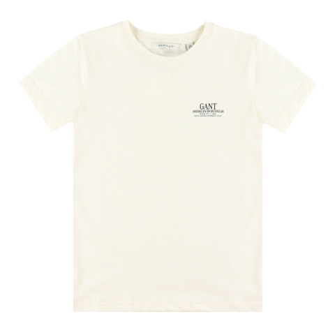 GANT T-Shirt - Cream m. Logo - GANT - 15 jaar (170) - T-Shirts