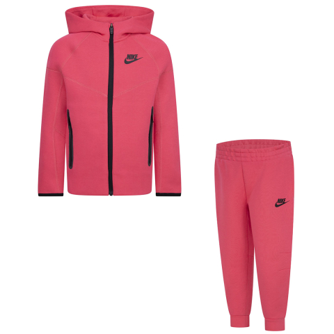 Nike Sweatset - Tech - Cardigan/Joggingbroek - Aster Roze - Nike - 3 jaar (98) - Joggingpakken