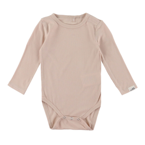 Sofie Schnoor Romper l/s - Rib - DicteSB - Light Rose - Sofie Schnoor - 74 - Rompers Lange Mouw