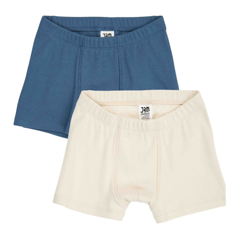 Jam Generation Boxershorts - 2-pack - Rib - Navy/Wit - Jam Generation - 5 jaar (110) - Boxershorts