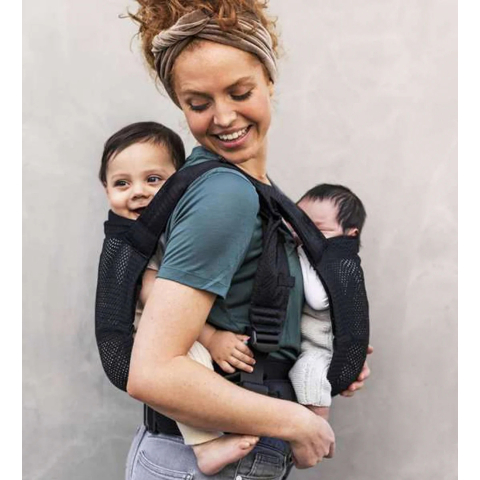 "Mini Monkey Baby Tandemdrager – Zwart "