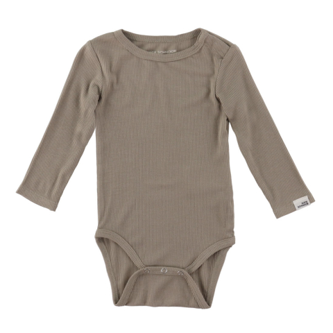 Sofie Schnoor Romper l/s - Rib - DicteSB - Dark Zand - Sofie Schnoor - 68 - Rompers Lange Mouw