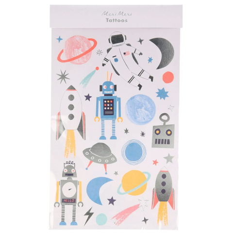 Meri Meri Tattoos - Large - Space - Meri Meri - OneSize - Tattoos