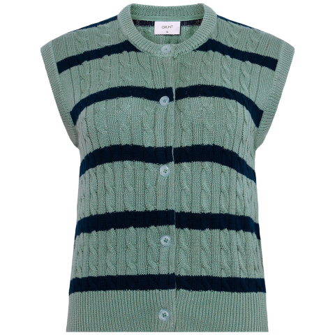 Grunt Gilet - Gebreid - GrLine - Dust Green/Navy - Grunt - 12 jaar (152) - Gilets