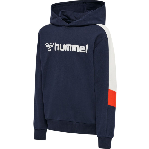 Hummel Hoodie - hmlBugge - Black Iris m. Wit/Oranje - Hummel - 5 jaar (110) - Hoodies