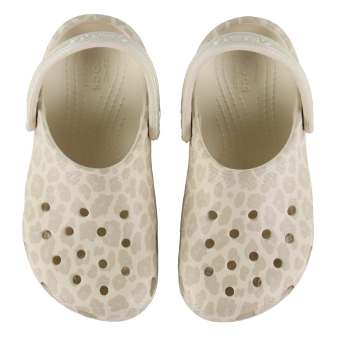 Crocs Classic+ Sandalen - Dierlijk Glitter Clog K - Amandelkleur - Crocs - 32/33 - Sandalen