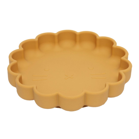 Petit Monkey Borden m. Zuignap - Silicone - Leeuw - Ochre - Petit Monkey - OneSize - Borden