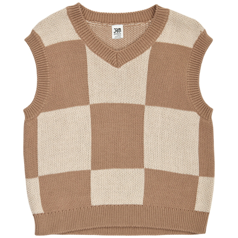 Jam Generatie Gilet - Gebreid - Beige - Jam Generation - 2 jaar (92) - Gilets