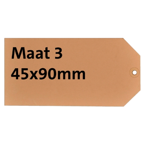Label karton nr 3 200gr 45x90mm chamois 1000 stuks