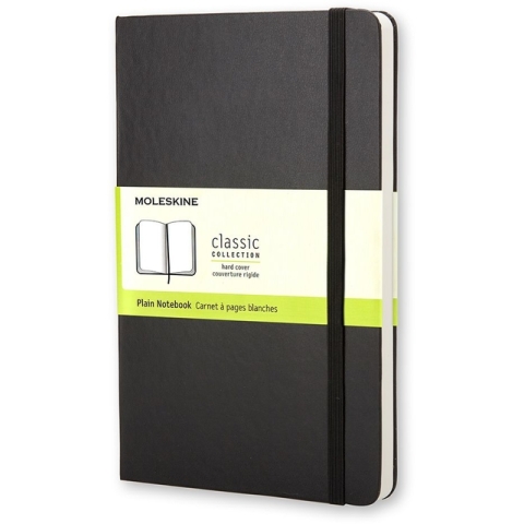 Notitieboek Moleskine large 130x210mm blanco zwart