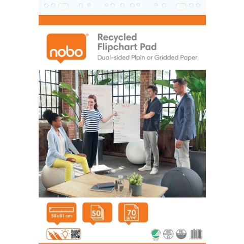 Flipoverpapier Nobo gerecycled 58x81cm dubbelzijdig plano 50vel