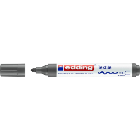 Textielmarker edding 4500 rond 2-3mm grijs