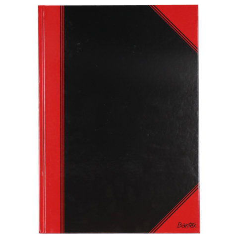 Notitieboek Bantex zwart/rood A4 lijn 70gr 96vel