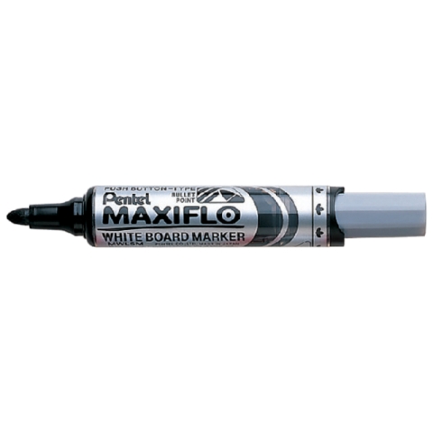 Whiteboardmarker Pentel MWL5M Maxiflo rond 3mm zwart