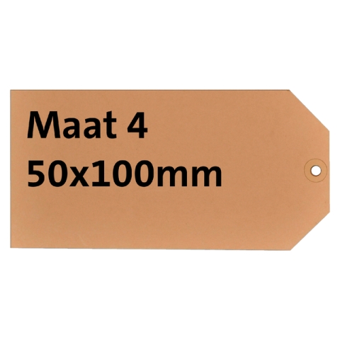 Label karton nr 4 200gr 50x100mm chamois 1000 stuks