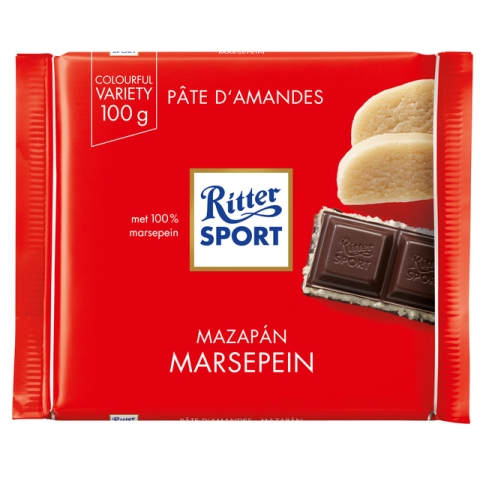Chocolade Ritter Sport puur-marsepein 100gr