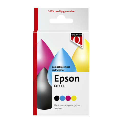 Inktcartridge Quantore alternatief tbv Epson 603XL zwart + 3 kleuren