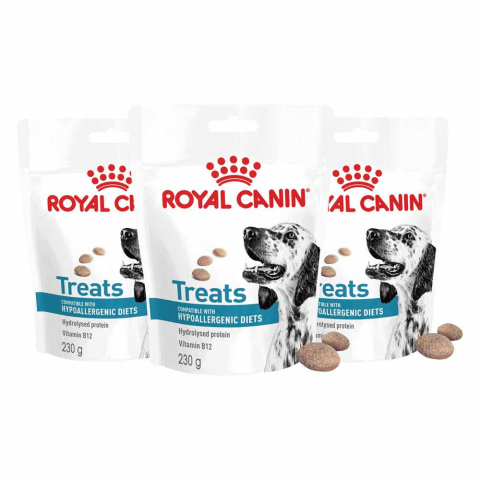 3x Royal Canin Hondensnack Hypoallergenic Treats 230 gr