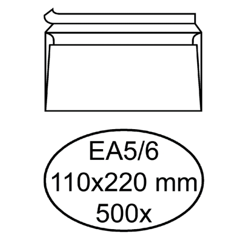 Envelop Hermes bank EA5/6 110x220mm zelfklevend wit doos à 500 stuks