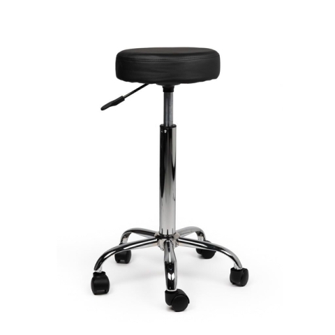 Tabouret kruk Office hoog met gasveer harde wielen zw