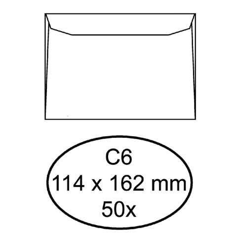 Envelop Hermes bank C6 114x162mm zelfklevend met strip wit