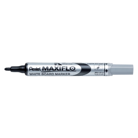 Whiteboardmarker Pentel MWL5S Maxiflo rond 1mm zwart