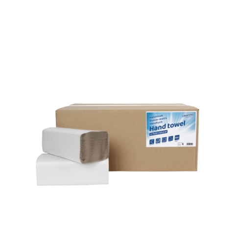 Handdoek Cleaninq H3 z-vouw 1-laags 250x230mm 20x250 vel naturel