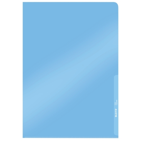 Insteekmap L-model Leitz Premium lasnaad copy safe 0.15mm PVC A4 blauw 100 stuks