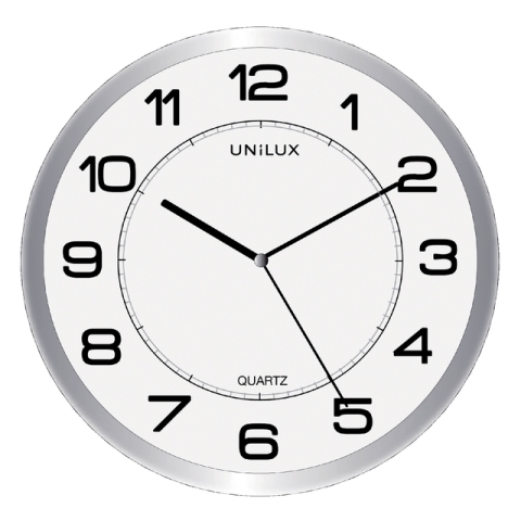 Wandklok Unilux Attraction Ø 22cm lichtgrijs/wit