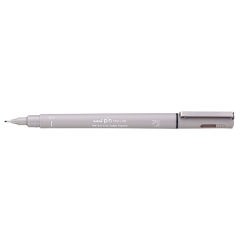 Fineliner Uni-ball Pin 0,5mm lichtgrijs