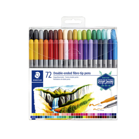 Kleurstift Staedtler 3200 dubbele punt fijn en ultrafijn etui à 72 ass