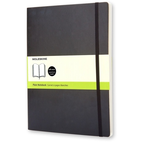 Notitieboek Moleskine XL 190x250mm blanco zwart