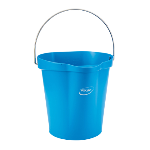 Emmer Vikan met schenktuit en maat 12l blauw