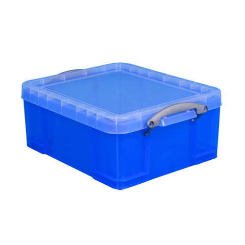 Opbergbox Really Useful 18 liter 480x390x200mm transparant blauw