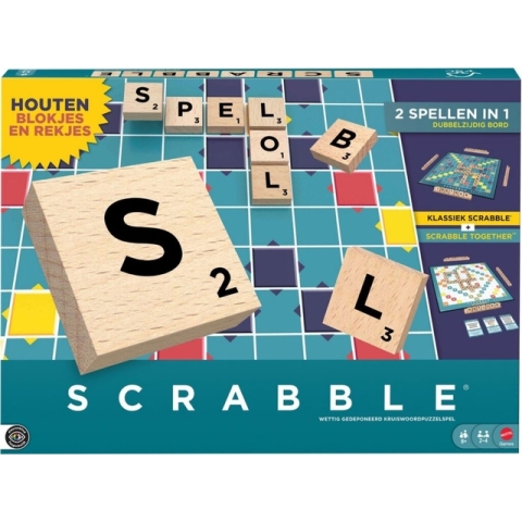 Spel Scrabble Mattel met houtblokjes