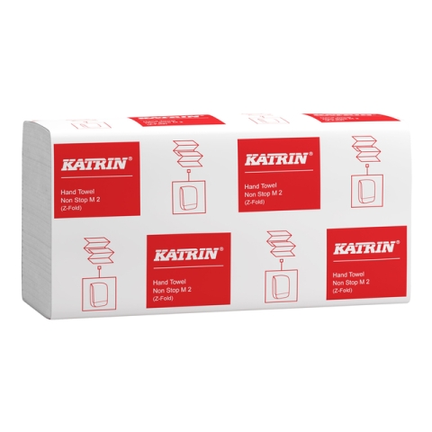 Handdoek Katrin z-vouw 2-laags 203x240mm 25x160 vel wit 61617