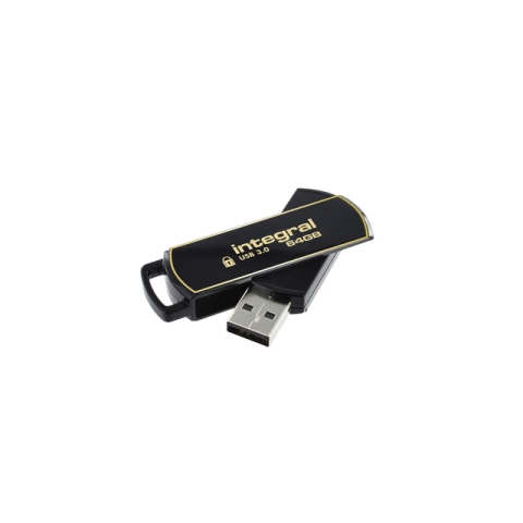 USB stick 3.0 Integral Secure 360 USB-A 64GB zwart