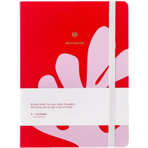 Notitieboek A5 Arty roze/rood A Journal lijn