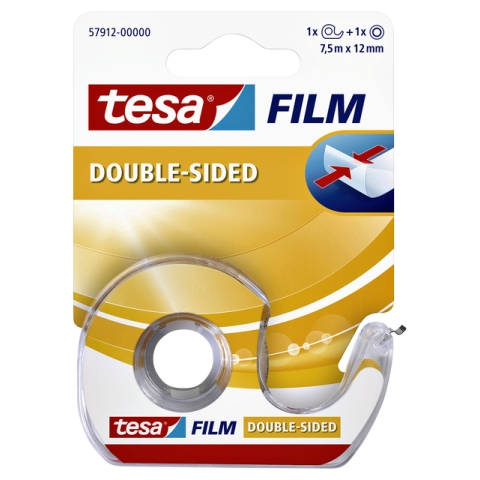 Tape tesafilm® dubbelzijdig  12mmx7,5m transparant met dispenser