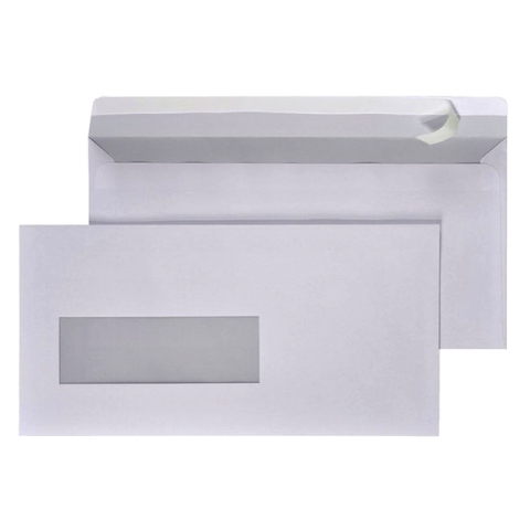 Envelop Hermes EA5/6 110x220mm venster 4x11links zelfklevend 500 stuks