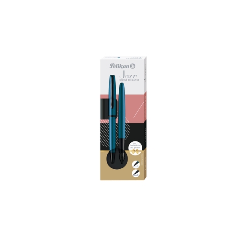 Schrijfset Pelikan Jazz Noble Elegance K36+P36 medium aquamarine