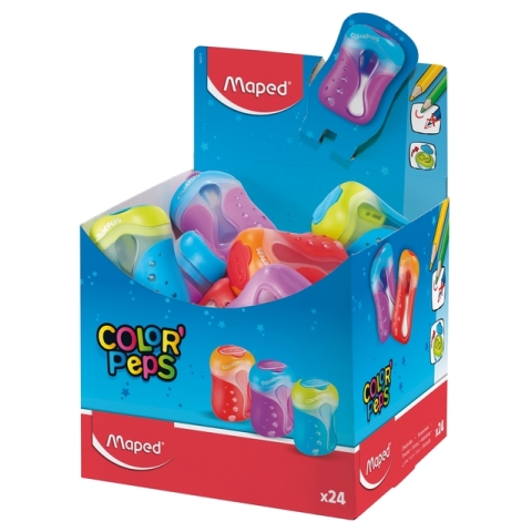 Puntenslijper Maped Color'Peps 2gaats display á 24 stuks assorti