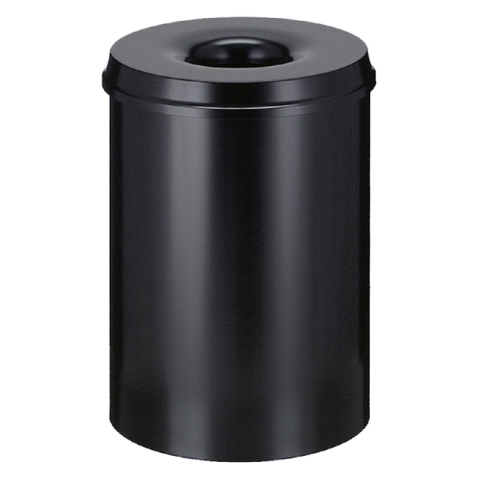 Papierbak met vlamdover Vepabins 30liter Ø33.5cm zwart