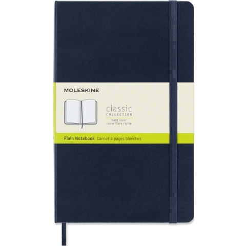Notitieboek Moleskine large 130x210mm blanco hard cover sapphire blue