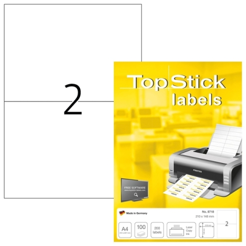Etiket TopStick 8718 210x148mm wit 200 stuks