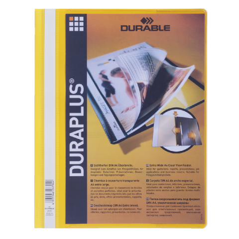 Snelhechtmap Durable Duraplus A4 geel
