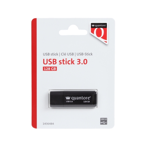 USB stick 3.0 Quantore USB-A 128GB zwart