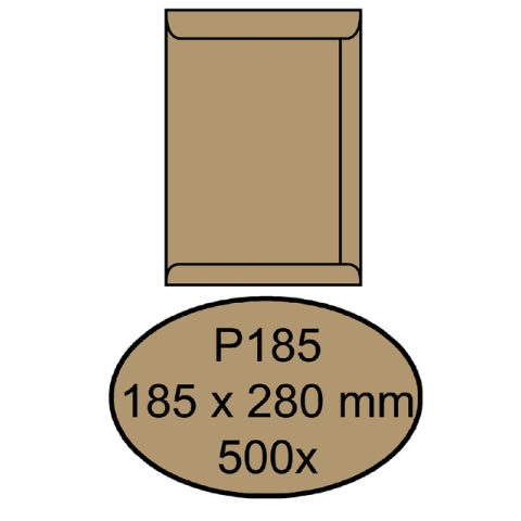 Envelop Quantore akte P185 185x280mm bruinkraft 500 stuks