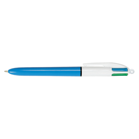 Balpen Bic 4kleuren medium lichtblauw
