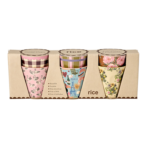 Rice Bekers - Melamine - 6 stk - 160 ml - Multi/Bon Vivant-afdru - Rice - OneSize - Bekers